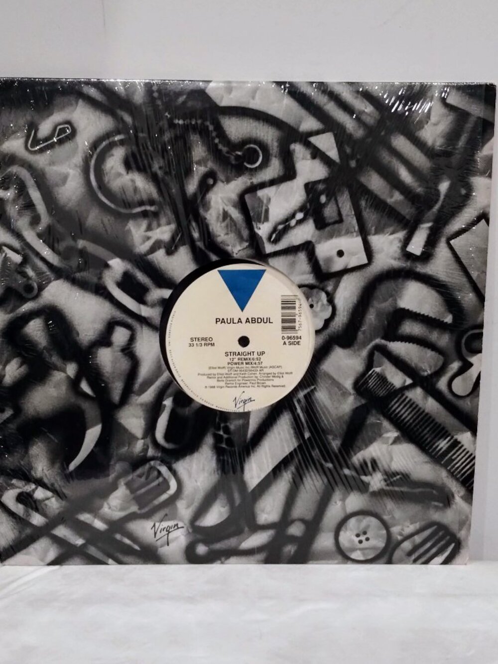 Paula Abdul - Straight Up 12" Single Vinyl Record (1988 Virgin 0-96594 Remixes)
